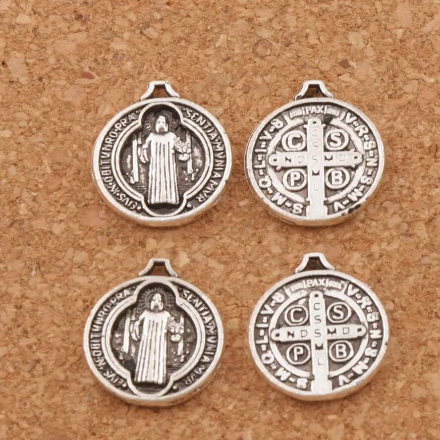 10-40pcs Saint Benedict Medallion Pendant Charms Jesus Cross Catholic San  Benito Charm for DIY Necklace Making Accessories Craft