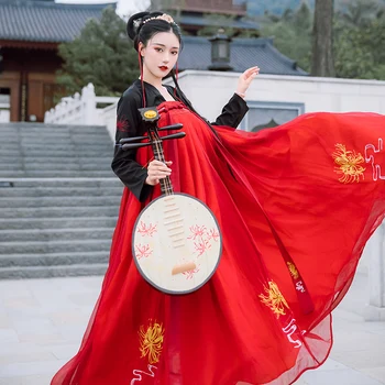 

Hanfu Women Chinese Ancient Tradition Vintage Hanfu Dress Cosplay Fairy Costume Stage Outfit For Lady Six Meter Pendulum DL5338