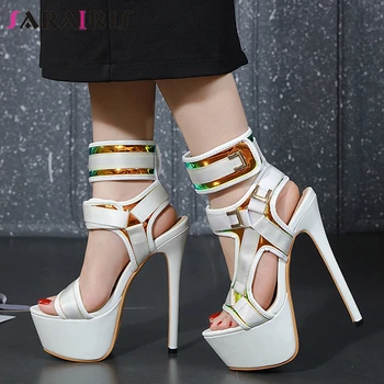 

SARAIRIS Brand New Ladies INS Hot Sandals Women Super Thin High Heels Sandals Fashion High Platform Party Sexy Shoes Woman