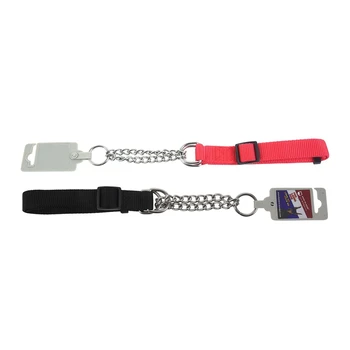 

2 Pcs Gear Martingale Adjustable Choke-Style Dog Collar, Red & Black