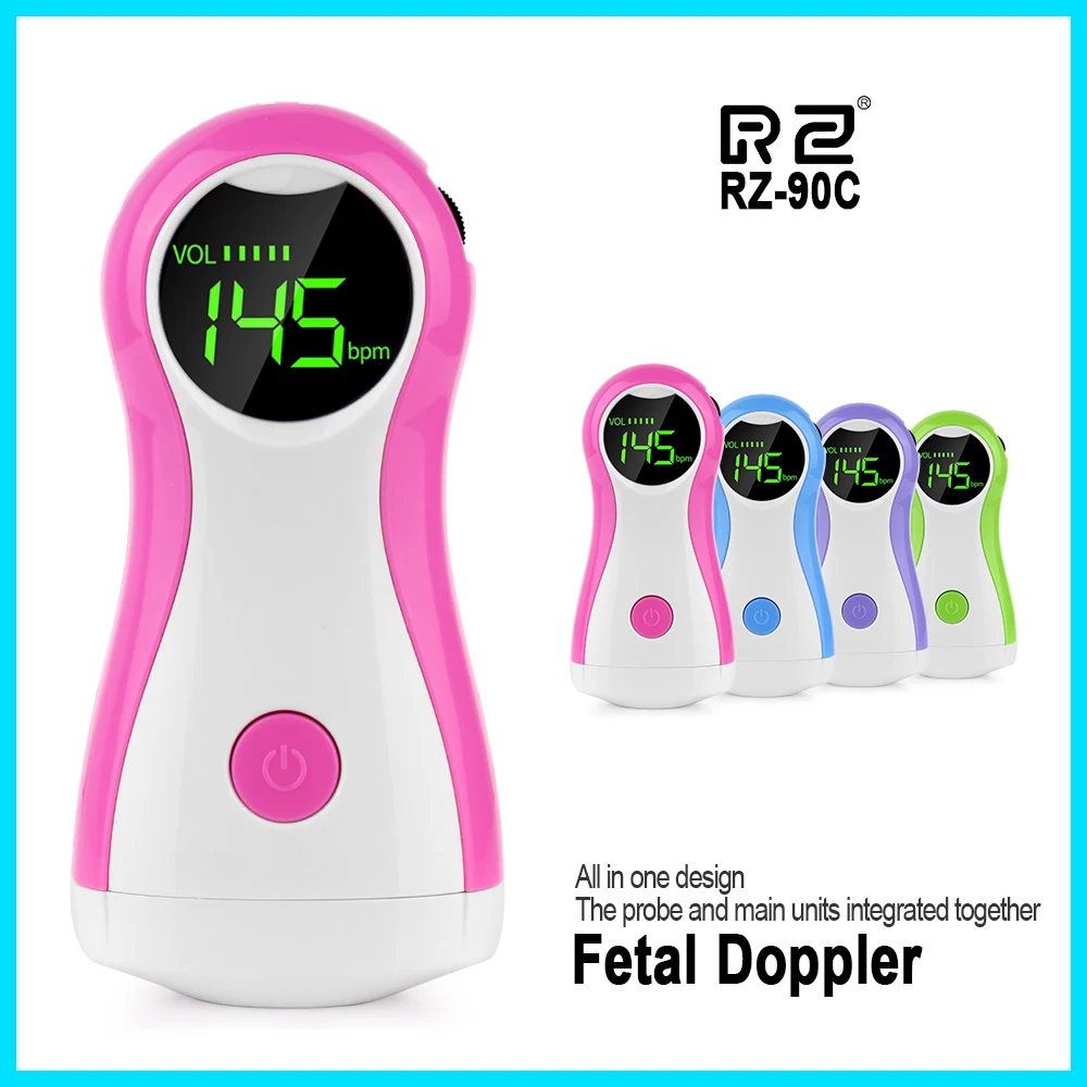 

RZ Mini Fetal Doppler Baby Heartbeat Monitor Detector Household Health Ultrasound Sound YK-90C Digital LCD Display Fetal Doppler