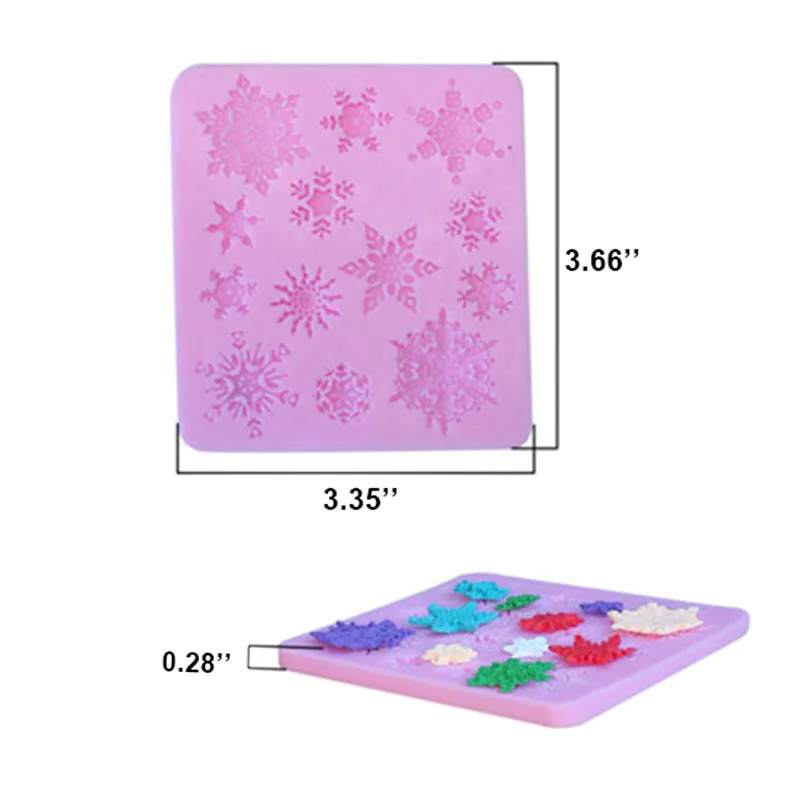 3D Christmas Silicone Snowflake Chocolate DIY Fondant Baking Cooking Cake Decor Mold Tools AUG889