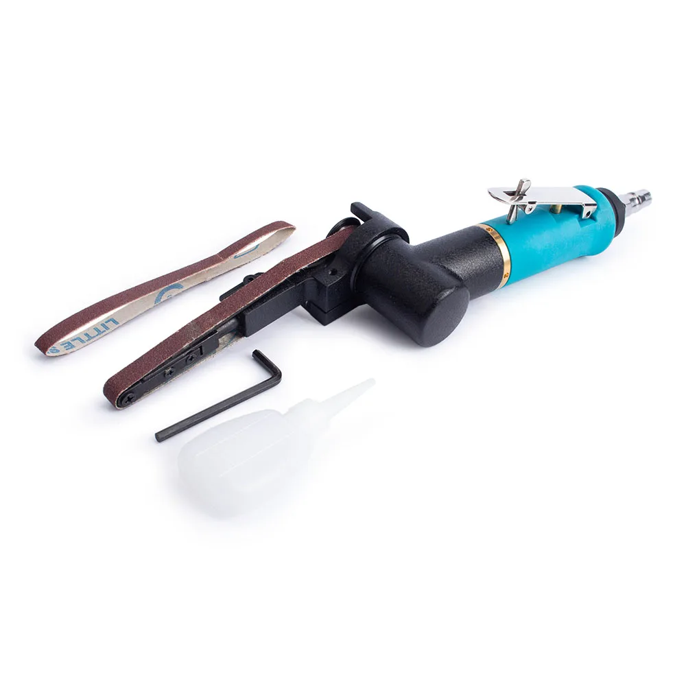 File Sander Trintion Air Belt Sander 10 X 330mm 3/8'' X 13'' Pneumatic Belt Sander Air Sander Sanding Grinder With 5Pcs Belts Buffing Assorted Vehicle Car Band File
