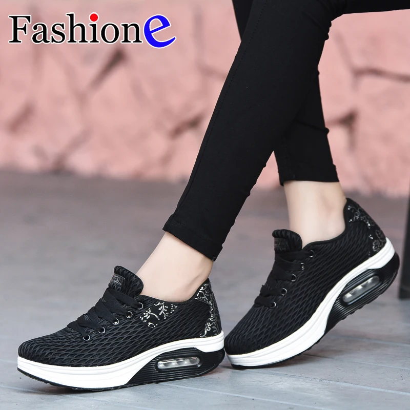 

Height Increasing Toning Shoes Women's Sport for Women Swing Wedges Platform Zapatos Mujer Mesh Air Feminino Fitness Shoes