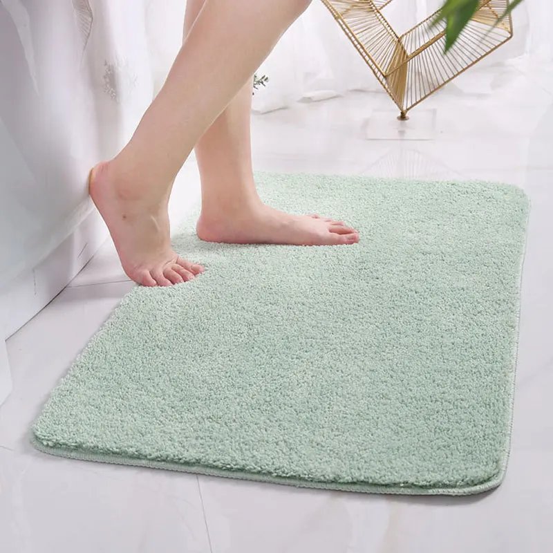 

Cake Velvet Floor Mat Pure Color Carpet Bathroom Absorbent Pad Non-slip Mat Toilet Bath Room Living Room Door Bathroom Floor Mat