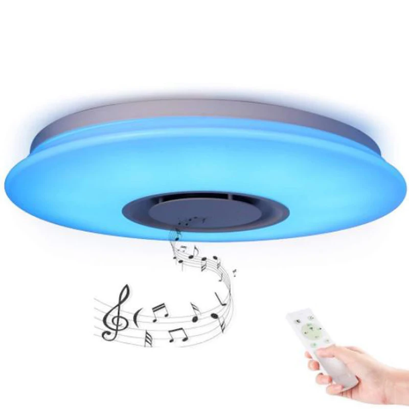 HHO-App пульт дистанционного управления Rgb Bluetooth сменный цвет светодиодный музыкальный динамик потолочные светильники акриловая Светодиодная лампа с регулировкой освещения 110 В 220 В спальня