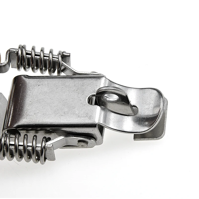 90 Degree Hasp Stainless Steel 304 Double Spring Loaded Suitcase Chest Tool Box Locking Toggle Latch Hasp Lock Hardware Buckle