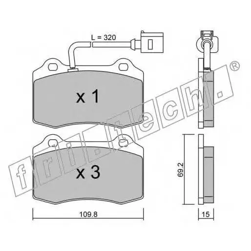 Колодки тормозные дисковые передние SEAT Leon 1.8T 00-05 fri.tec