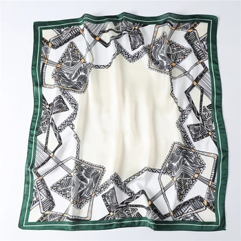 

2020 New Silk Scarf Women Design Print Neck Scarves Hair Wraps for Lady Foulard 70*70 Square Headband Kerchief