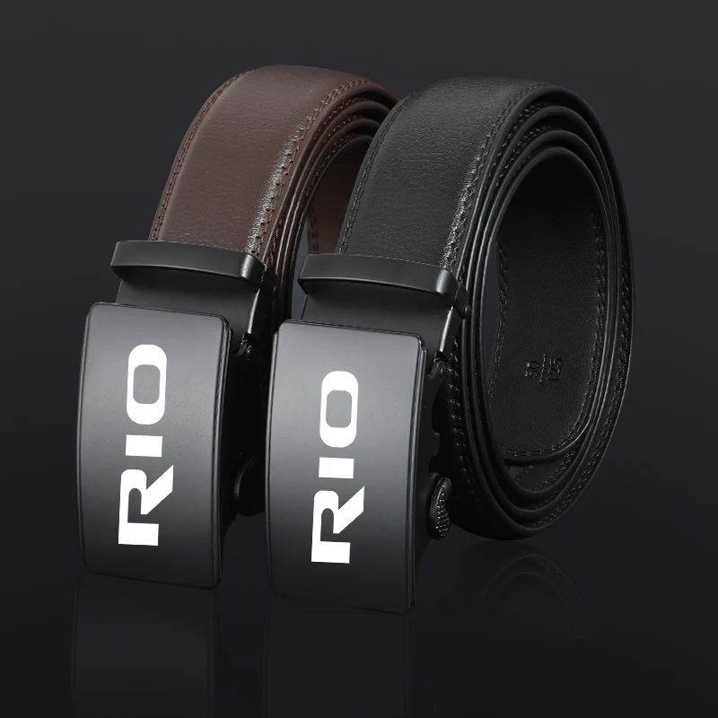 Men Belts Metal Automatic Buckle High Quality Leather For Kia Rio 2 3 4 5 K2 K3 X-Line Auto Accessories | Автомобили и мотоциклы