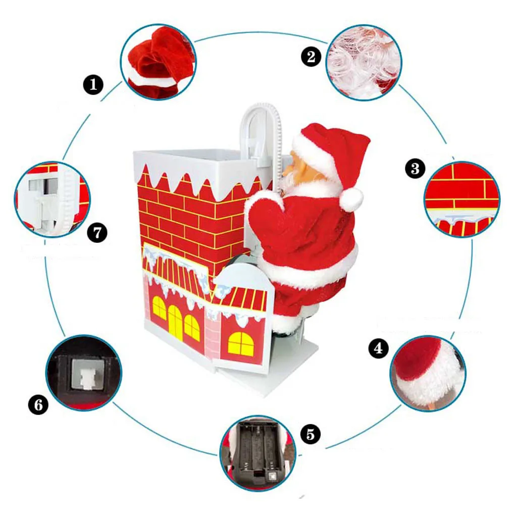 Прекрасный Рождественский Санта-Клаус Электрический скалолазание дымоход висячие украшения Санта-Клаус Рождественская Статуэтка орнамент вечерние подарки