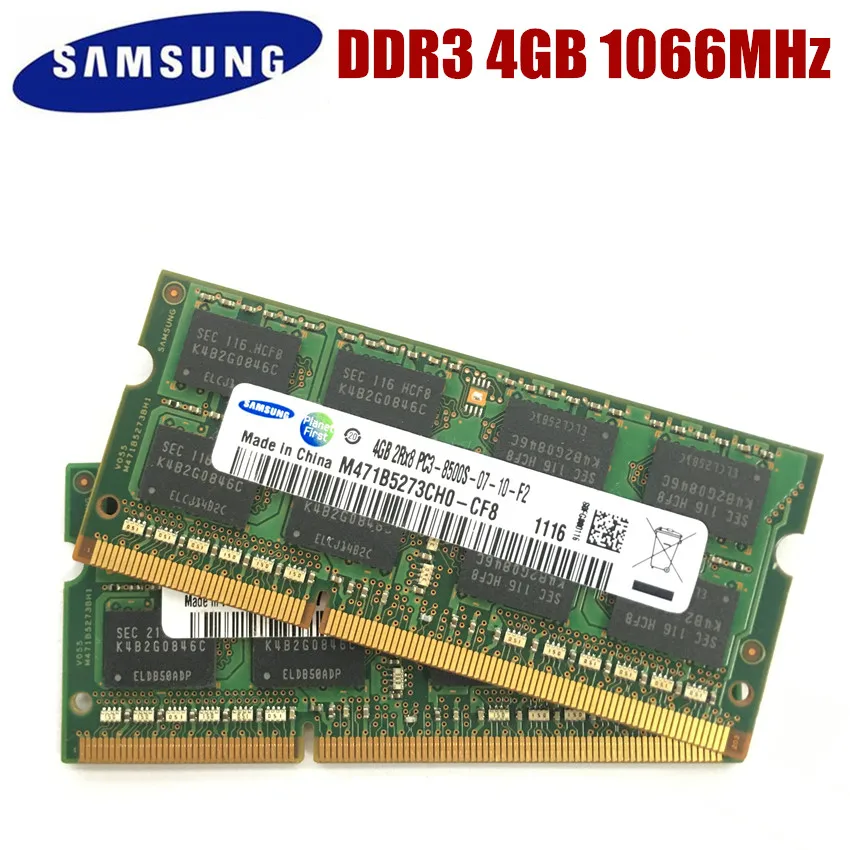 SAMSUNG 8 Гб (2 шт. x 4 Гб) 2Rx8 PC3-8500S DDR3 1066 МГц память для ноутбука 4G PC3 8500S модуль SODIMM RAM |