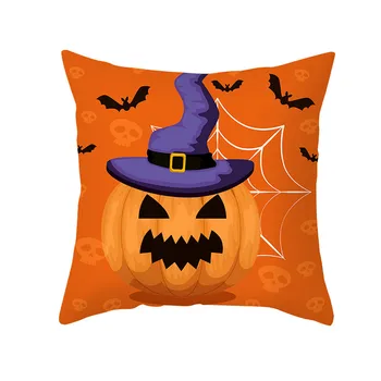 

Pumpkin Letter Print Pillow Case Happy Halloween Cushion Cover Car Seat Sofa Waist Throw Pillowcases Home Cotton Pillow Cover