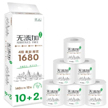 

12 Roll 4-ply Ultra Strong Toilet Paper Roll Bath Bathroom Tissue Soft White for Home 106 X 125mm Household Cleaning Tools TB