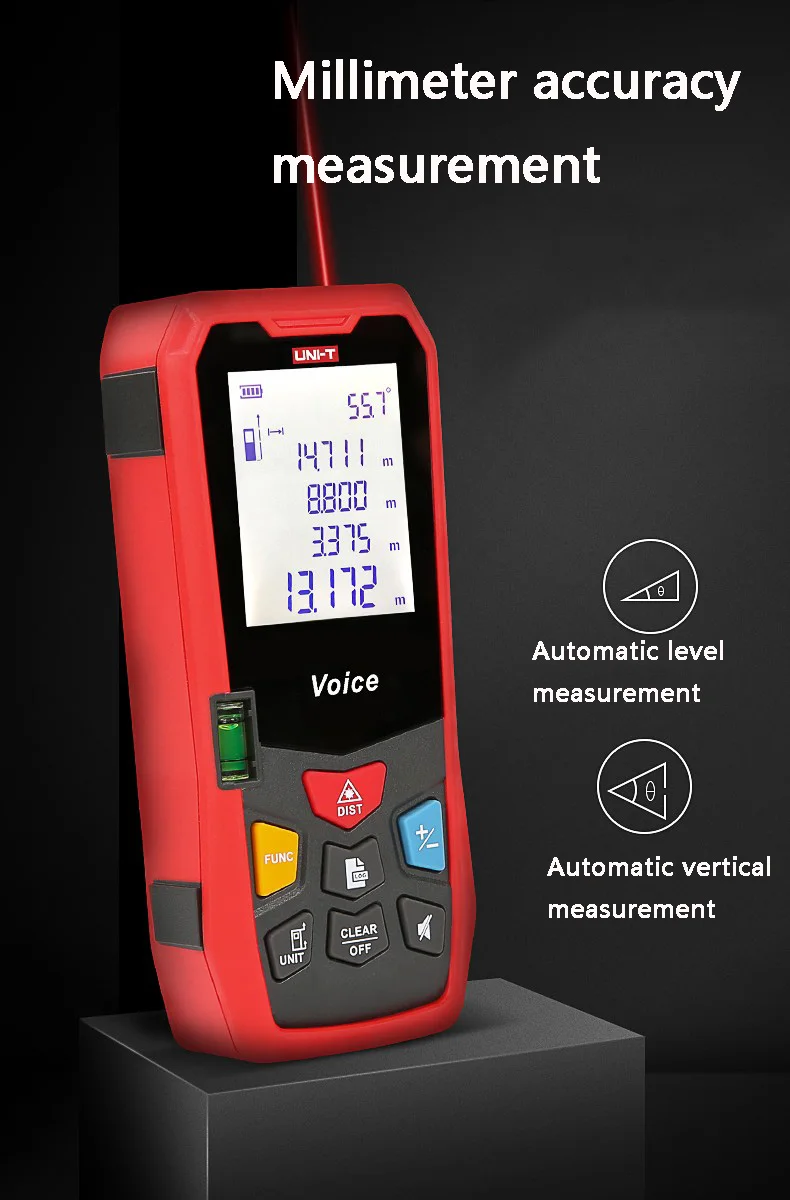 UNI-T LM50V/LM70V/LM100V лазерный дальномер электронная линейка с функцией голосовой трансляции зарядка через usb