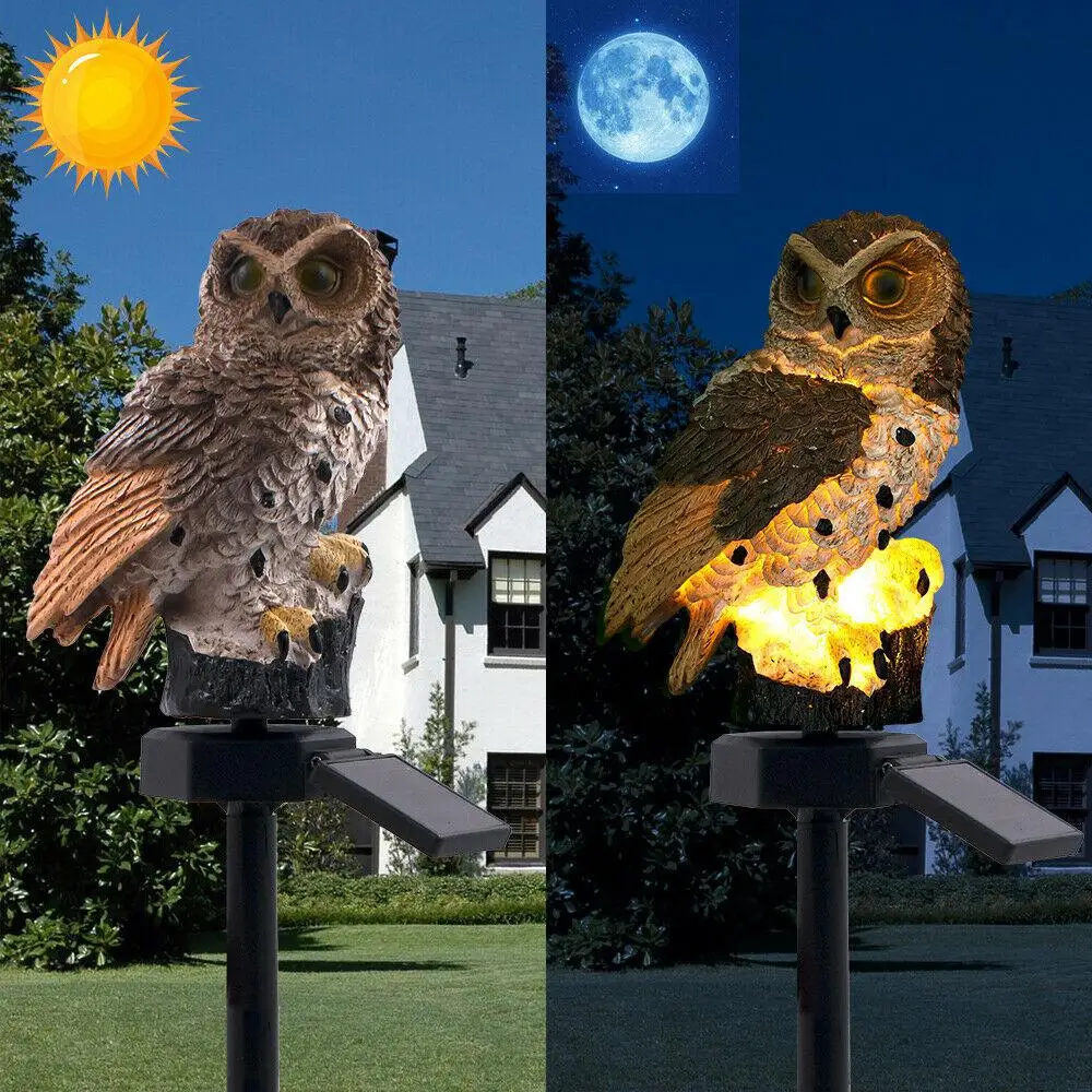 

HobbyLane Owl Solar Light with Solar LED Panel Fake Owl Waterproof IP65 Outdoor Solar Powered Led Path Lawn Yard Garden Lamps