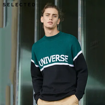

SELECTED Stitching Color letter Printed Mens Winter Sweater| 419424516