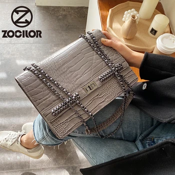 

High Quality Crocodile Pattern PU Leather Crossbody Bags For Women Belt Designer Shoulder Messenger Bag Lady big Totes Handbags