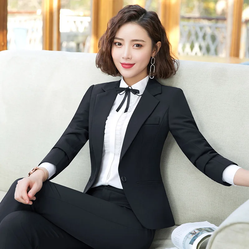 Office lady business suits female 2 piece blazer set women formal pant suits  Clothes autumn 2022