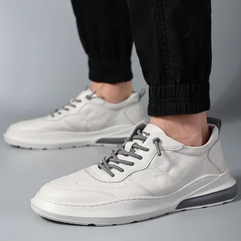 

Men Shoes Spring Autumn Casual split genuine leather Flat Shoes Lace-up Low Top Male Sneakers tenis masculino adulto shoe