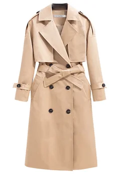 

N024 # Women's windbreaker 2020 mid-length British wind jacket windbreaker boutique women, thin windbreaker jacket,