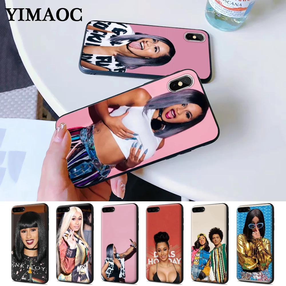 

funny girl Cardi B Silicone Case for iPhone 5 5S 6 6S Plus 7 8 X XS Max XR