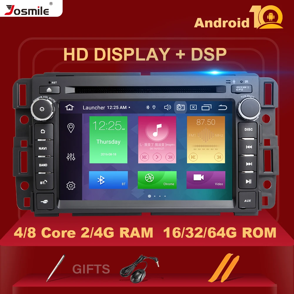 Автомобильный мультимедийный DVD-проигрыватель IPS 4 Гб 2 din Android 10 для GMC Chevrolet Chevy Yukon