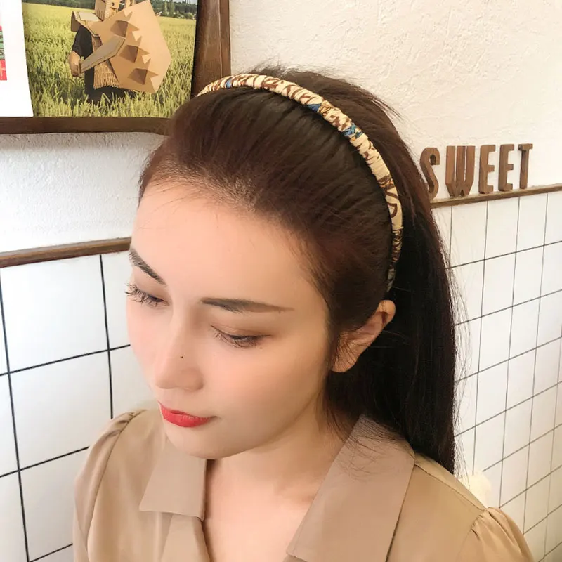 New Fashion Non-Slip Hair Hoops for Women Girls Hair Band With Teeth Comb Headband Retro Fabric Hairband Accessories