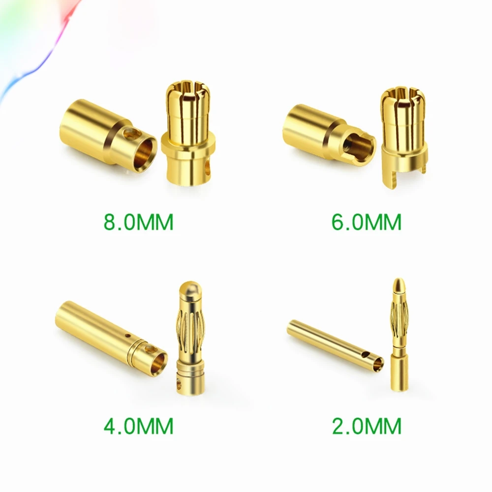 5 Pair lot 2 3 3 5 4 6 8mm Gold Copper Brushless Motor Banana Plug