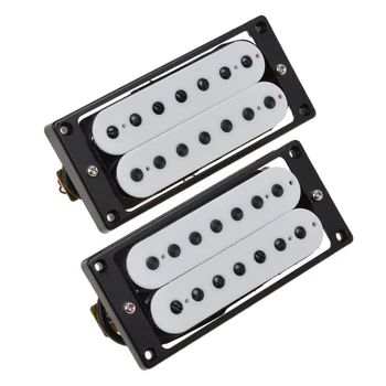 

High Output Guitar Pickup Double Coil Humbucker Pickups Neck and Bridge Set Adjustable Pole White