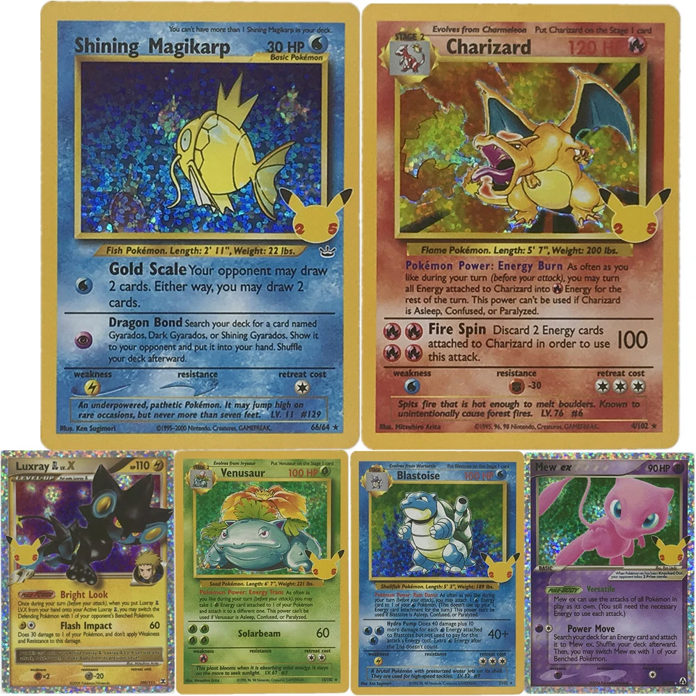 Pokemon 25th Anniversary Tcg Diy V Max Flash Card Pikachu Charizard Trainer  Battle Games Rare Collection Cards Toys Gifts - Game Collection Cards -  AliExpress