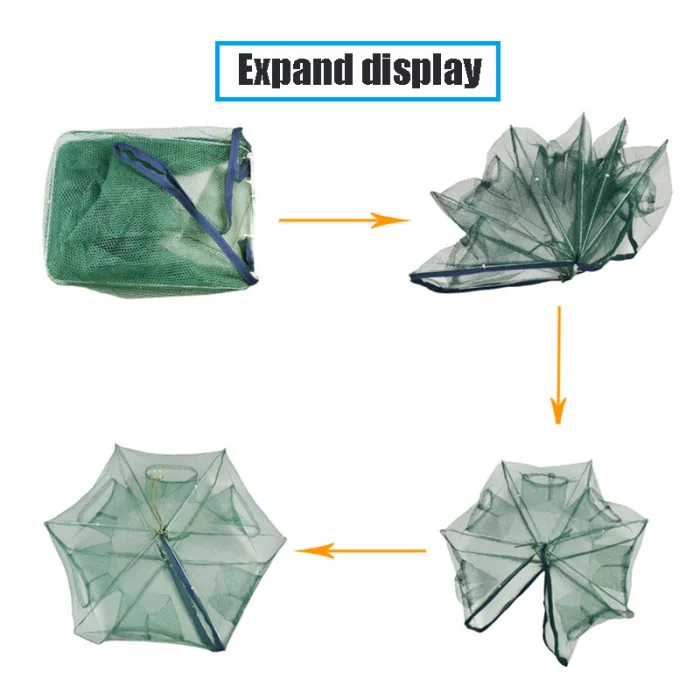 Новая автоматическая рыболовная сеть Складная рыболовная сетка клетка для креветок нейлоновая клетка для ловли крабов Рыболовная Ловушка сетка XD88