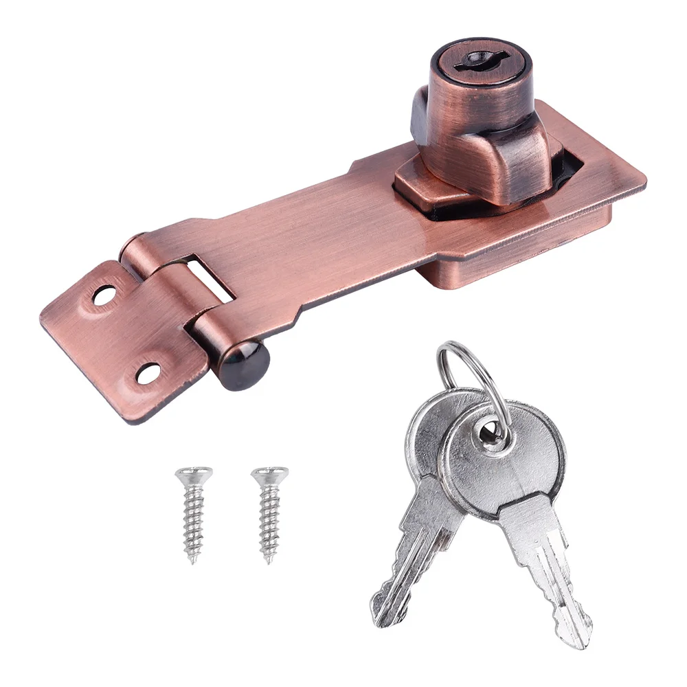 

1 Set Hasp Lock 3 Inch Keyed Latch Lock Hasp Shackle for Door