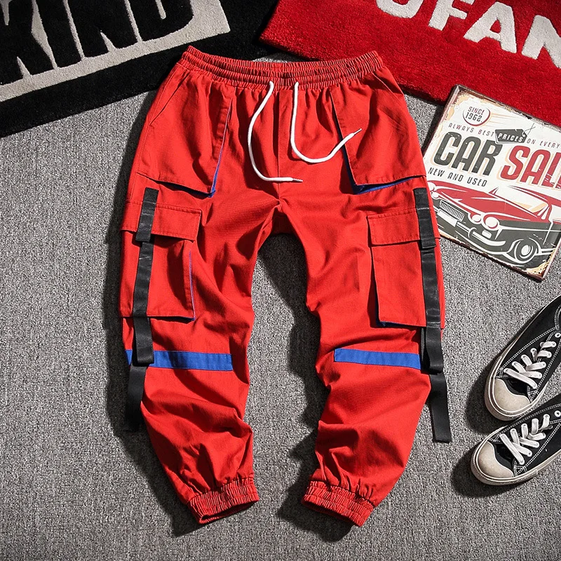 

2020 Spring Main Push Large Size Kirin Wind Pose Contrast Color Workwear Capri Pants Trousers M-5x HK