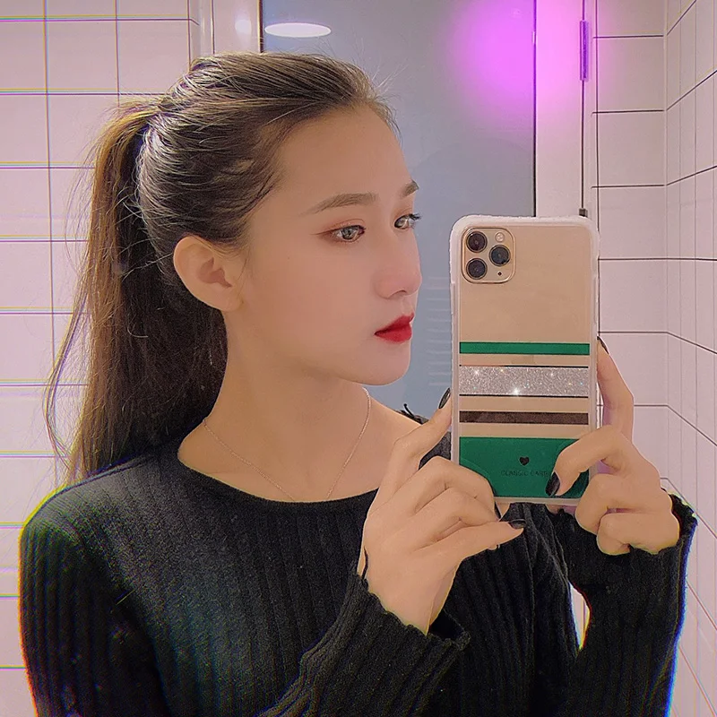 Модный Блестящий чехол для телефона iPhone XR X XS Max 7 8 6 6s Plus, мягкий IMD Блестящий Прозрачный чехол для iPhone 11