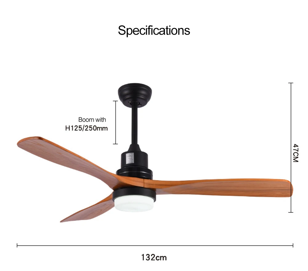 Потолочный вентилятор, вентилятор с пультом дистанционного управления, деревянный промышленный винтажный декор, современный скандинавский 3 деревянных лопасти, AC 220 В, светильник, Прямая поставка
