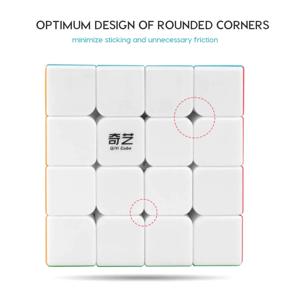 Qiyi Qiyuan 4x4 Speed Cube Stickerless Magic Cubes 4x4x4 Smooth Puzzle Toys Gift for Kids and Adults Challenge EXW