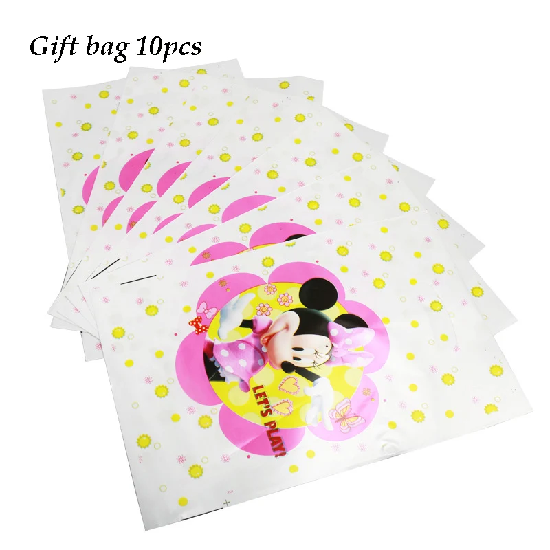 Gift gift 10pcs 03 Минни Маус День Рождения украшения детские одноразовые скатерти чашки тарелки подарок пользу красная посуда baby shower событие девушка - Цвет: Gift gift 10pcs 03