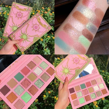 

18 Color Magic Eyeshadow Palette Natural Green Shimmer Matte Eye Shadow Pallete Metallic Glitter Nude Pigmented Makeup Palette