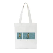 Hot Sale Van Gogh Design casual Funny Harajuku Vintage canvas female ins fashion shoulder bags Lady Shopping Bag Shpper Bag