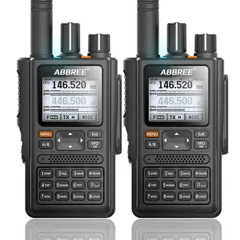 

2pcs ABBREE AR-F8 GPS high power All Bands(136-520MHz) Frequency/CTCSS Detection 1.77 LCD 999CH 10km long range Walkie Talkie