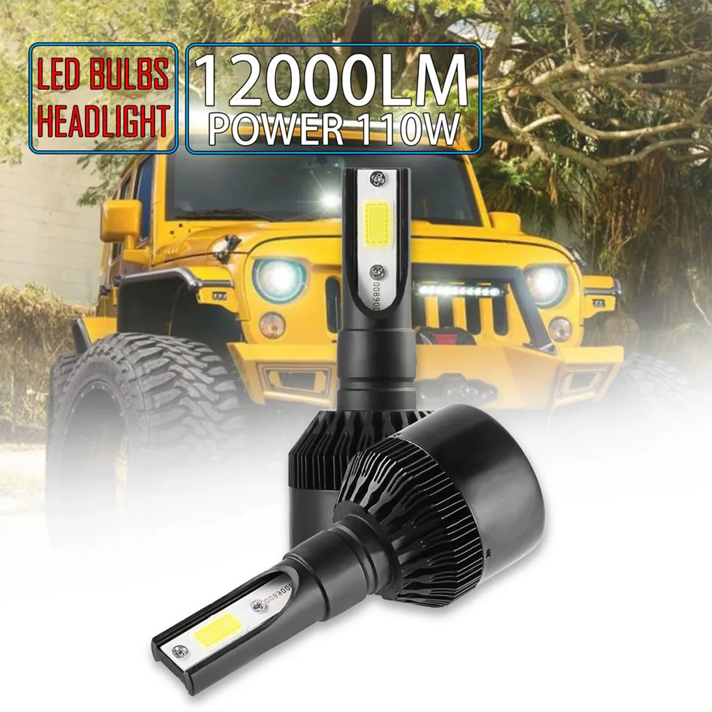 2 шт. автомобильный H7/H4 светодиодный галобный фонарь COB лампа 110 Вт 12000LM 6000K супер яркий высокой мощности замена головки лампы