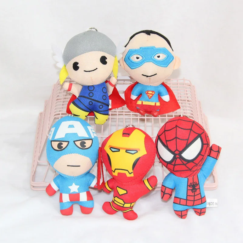Badge Marvel The Avengers Iron man Loki Thor Keychain Dango Toys Stuffed Doll 