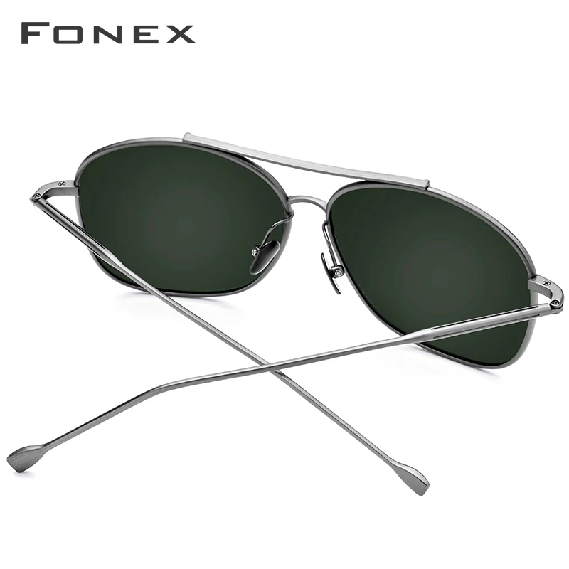 FONEX из чистого титана поляризационные солнцезащитные очки для мужчин новые высококачественные классические квадратные солнцезащитные очки для мужчин сверхлегкие оттенки 896