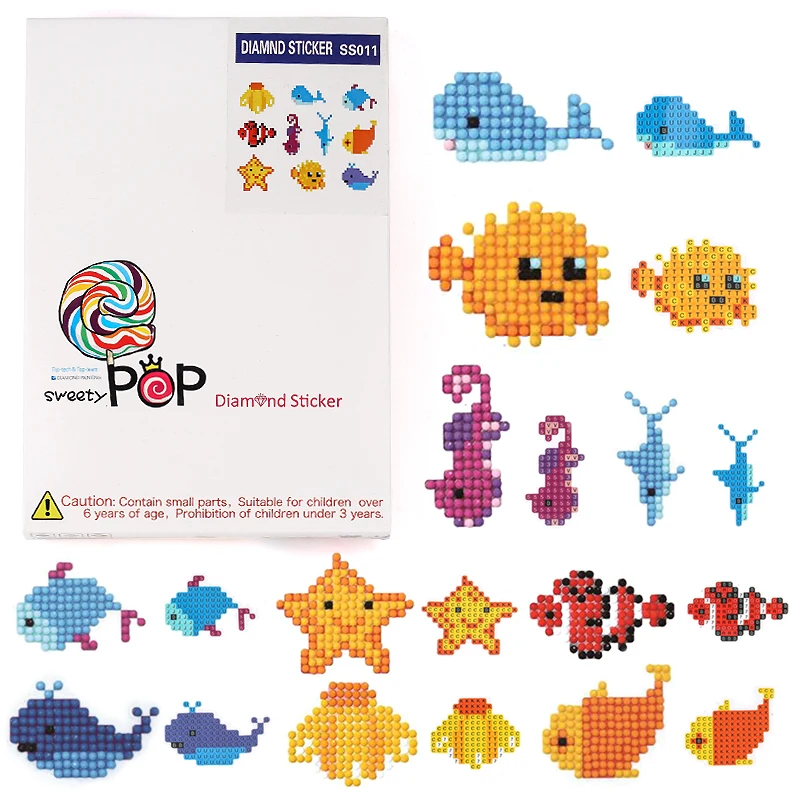 

Random Sticker DIY Patterns Diamond Embroidery 5D Diamond Painting For Children Round Diamond Sticker Double Sided Sticker