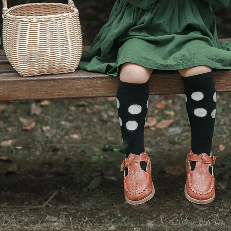 

2021 Autumn Children'S Socks New Fashion Spring Baby Mid-Tube Socks Wave Point Cartoon Toddler Boys And Girls Cute Cotton Socks