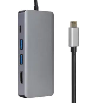 

Cabledeconn D0108 5 in 1 Type-C Male to HDMI/VGA/2 USB/PD USB-C Female HUB
