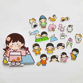 

40 pcs /Bag Sakura Girls & Cat Decorative Stickers Album Diary Hand Account Decoration