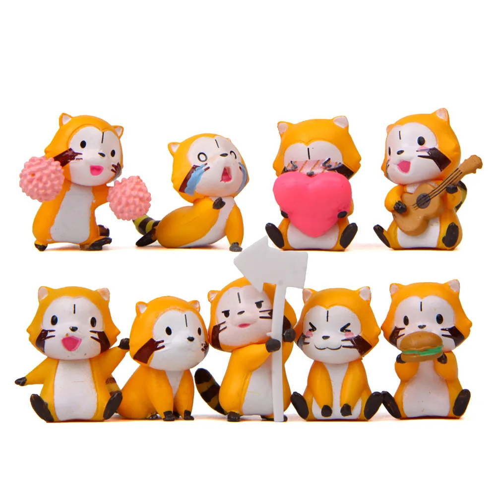 

Japanese-style Warm Color Series-Small Raccoon Life Version Micro Landscape Raccoon Horticulture DIY Hipster Landscaping Doll