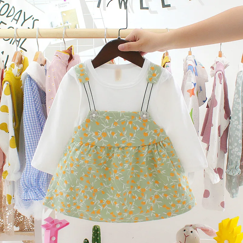 Осеннее платье для малышей, хлопковое платье с длинными рукавами для младенцев, модная одежда для маленьких девочек - Цвет: N
